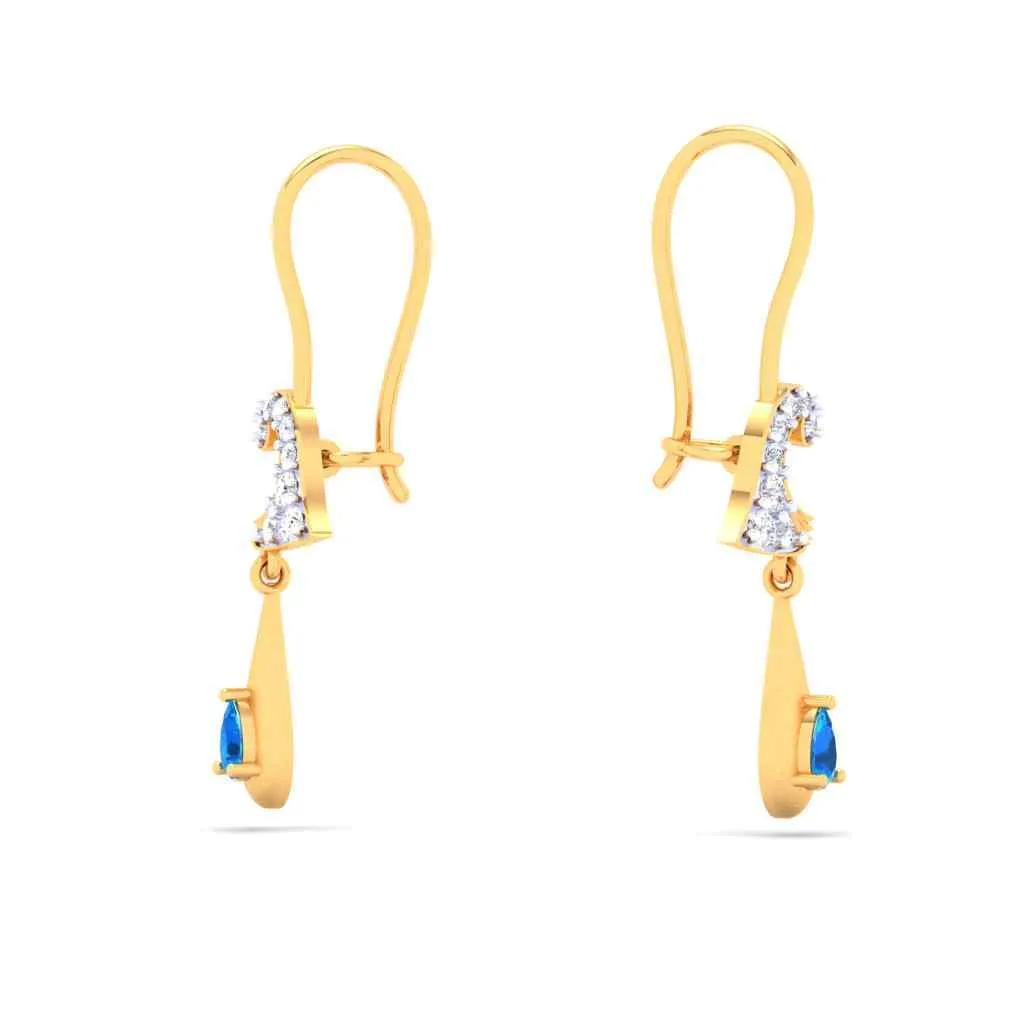 14k Gold Earrings With Striking Gems From Amazea Collection
