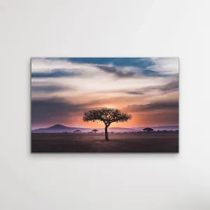 African Lights - Striking African Savannah Landscape Photographic Canvas Print