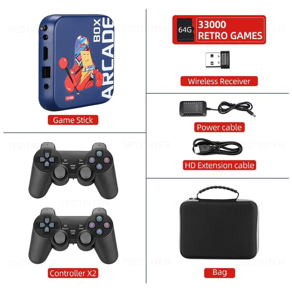 Arcade Box Portable Game Console Gamepad for PSP/PS1/DC/Naomi/NEOGEO 50000 Retro Games 4K TV HD Display on Projector Monitor
