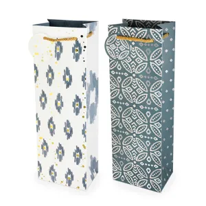 Assorted Indigo and foil 750ml Bottle Bag By Cakewalk