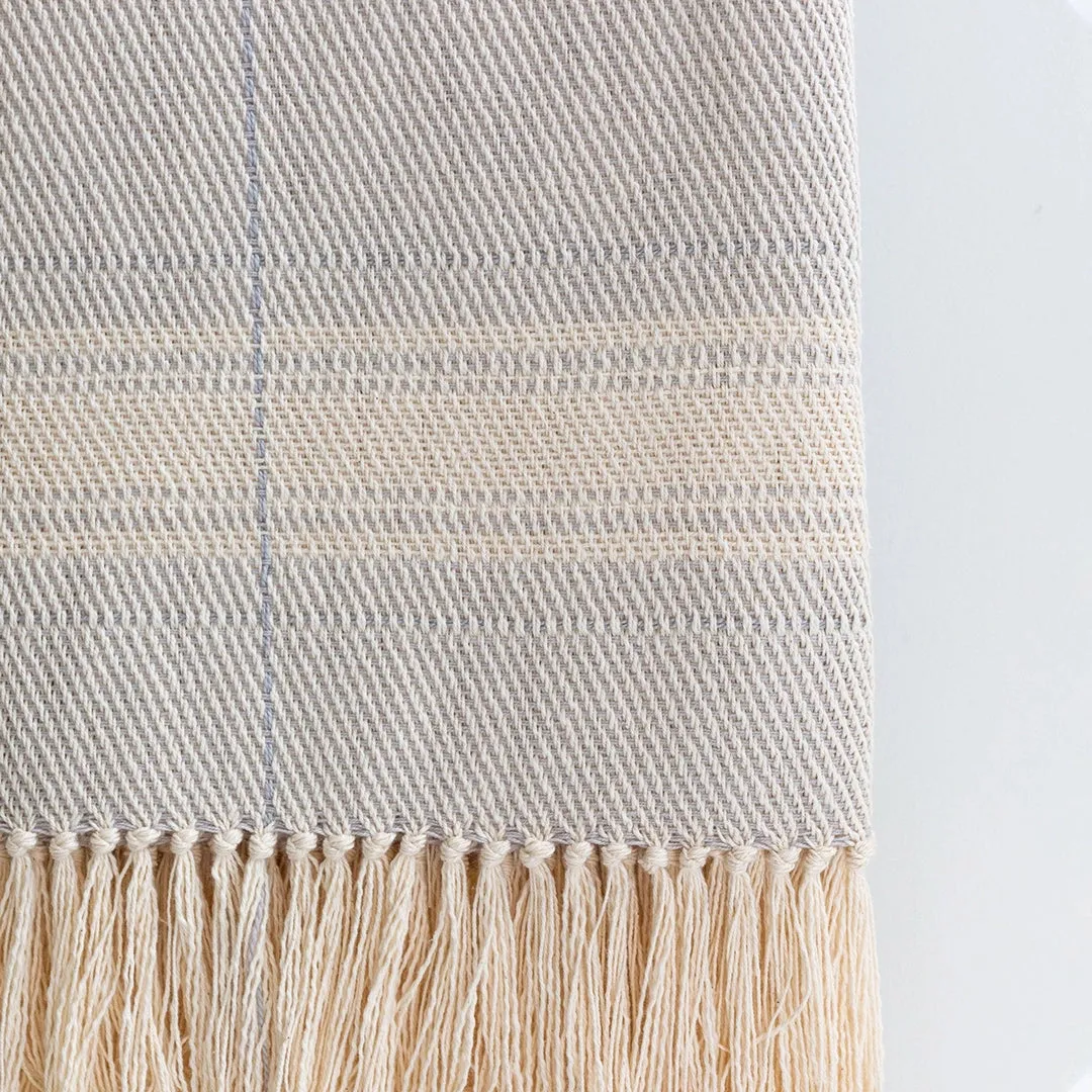 Cloudy Gray Handwoven Cotton Throw