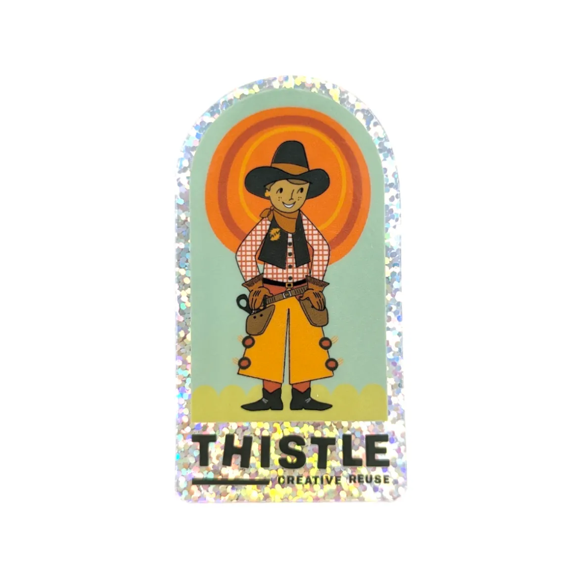 Crafty Cowpoke Glitter Sticker