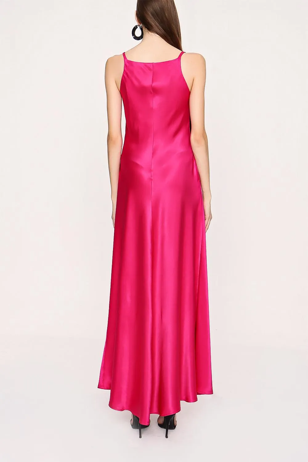 Fuchsia Lace details viscose dress 94030