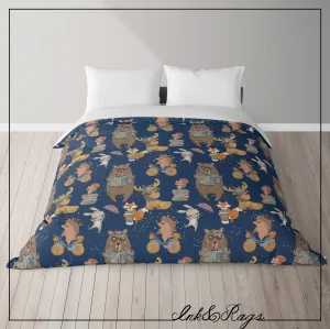 IN STOCK SAMPLE Fall Woodland Tales Pumpkin Spice - Full/Queen Duvet Cover