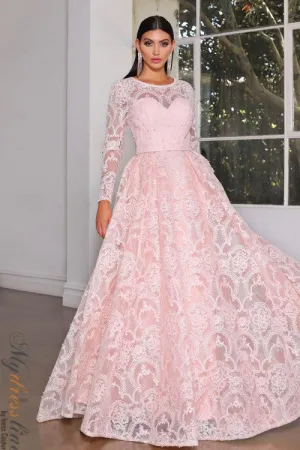 J'ADORE AUSTRALIA MAGNIFICENT BEADED LACE GOWN