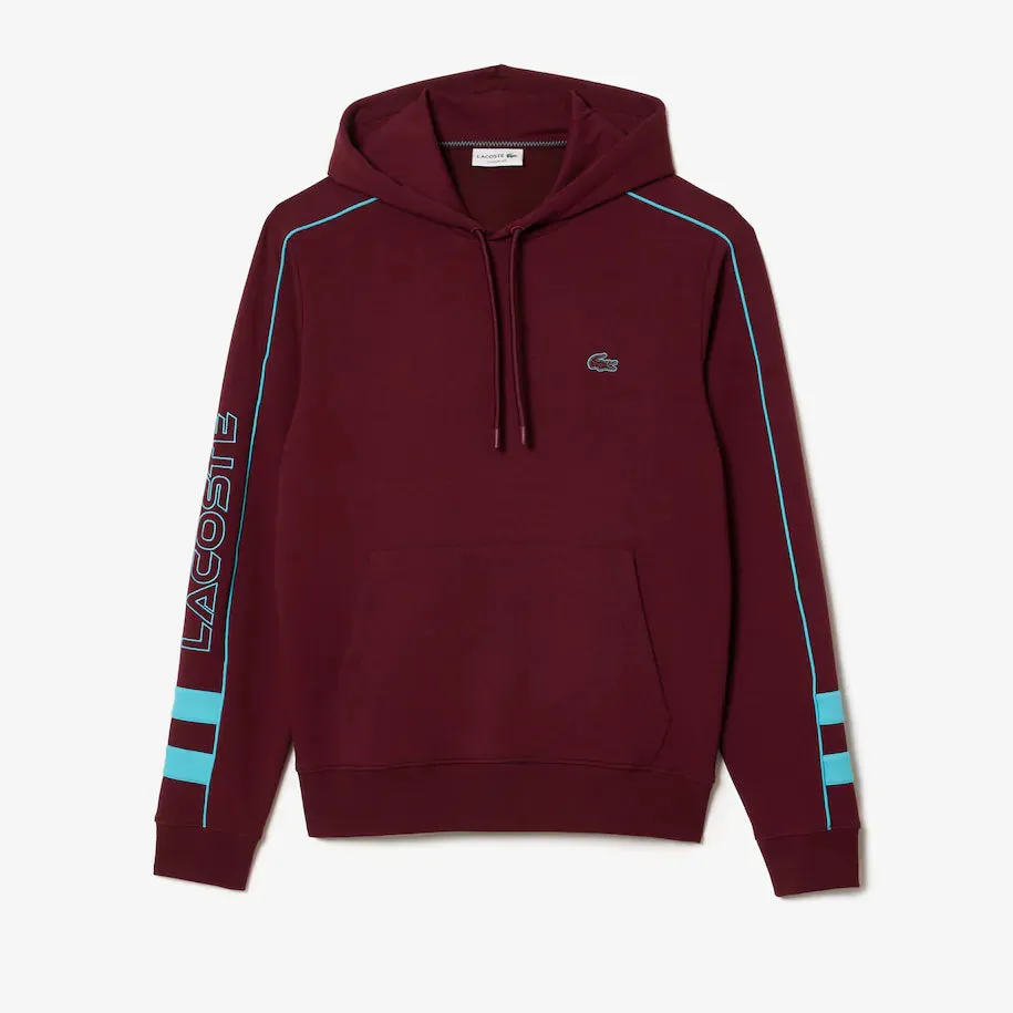 LACOSTE MEN'S CONTRAST DETAILS HOODIE BURGUNDY