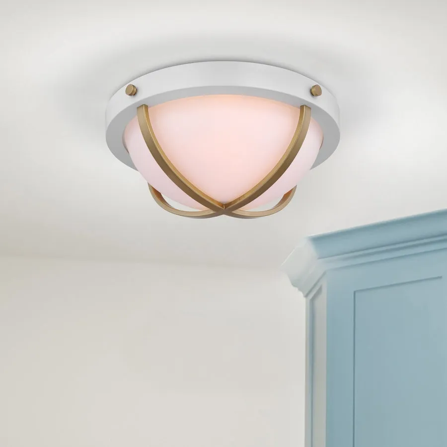 LINCOLN 2 LIGHT LG FLUSH WHITE