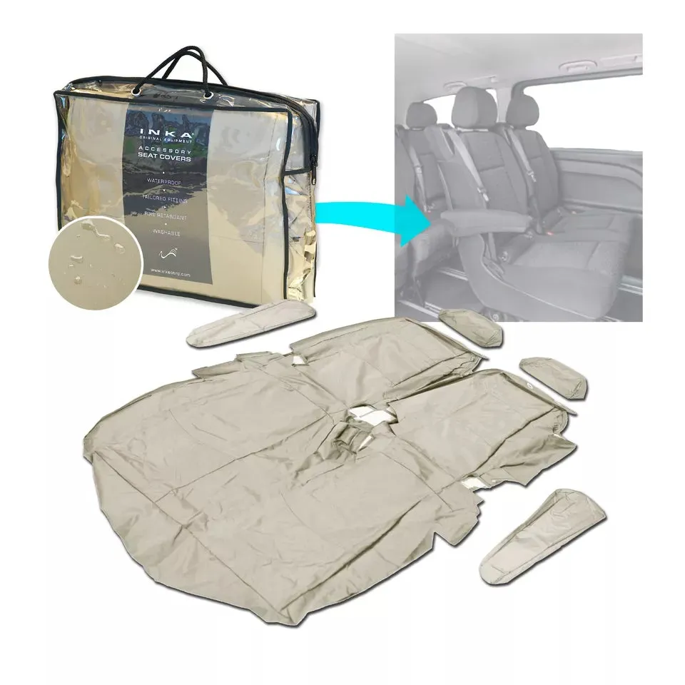 Mercedes Benz Vito V Class W639 2nd & 3rd Row Double Waterproof Seat Cover Beige