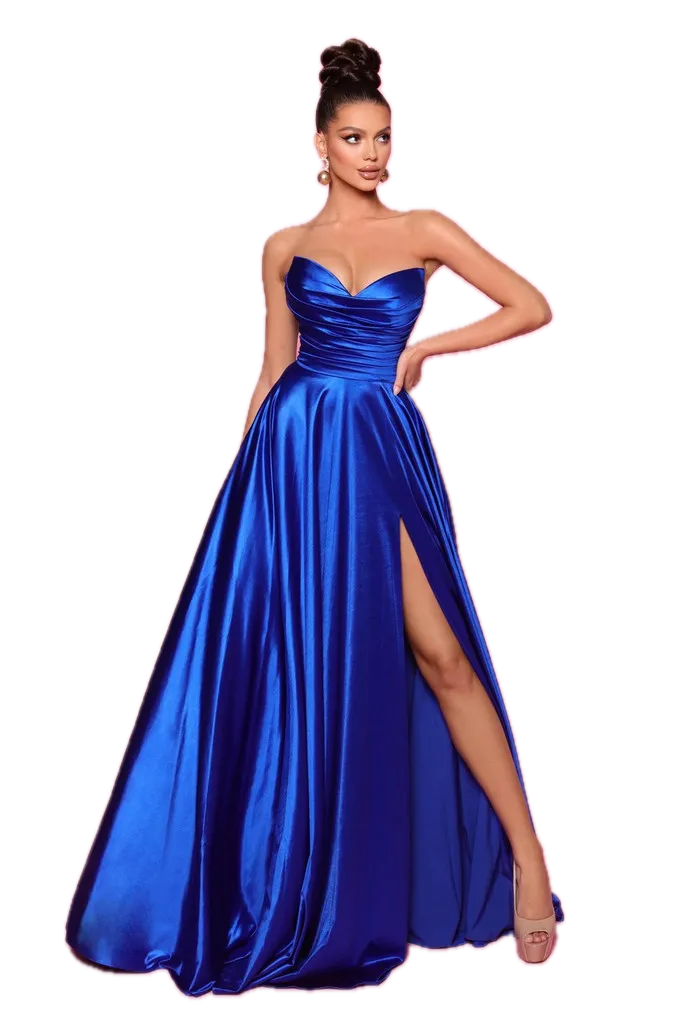 Nicoletta NP158 Royal Gown – Strapless Sweetheart Ball Gown with Leg Split