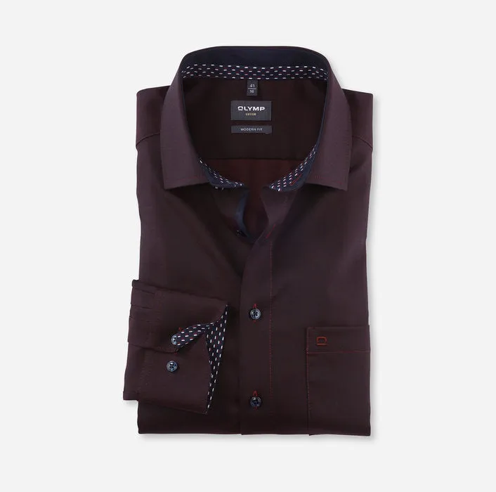 OLYMP Luxor Modern Fit Business Shirt Global Kent Dark Red 1262