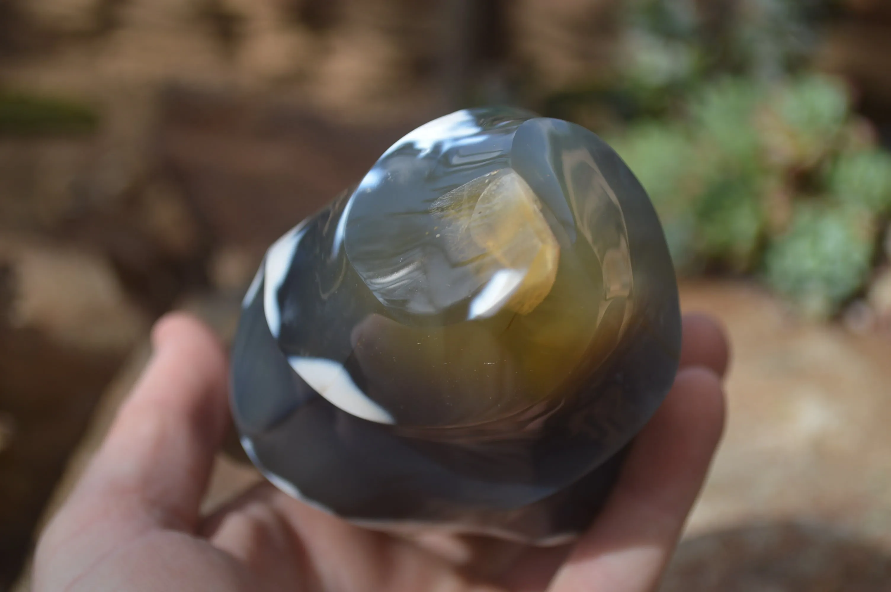 Polished Orca Agate Flame Sculpture  x 1 From West Coast, Madagascar