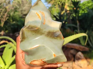 Polished Polychrome Jasper Flame Sculpture  x 1 From Madagascar