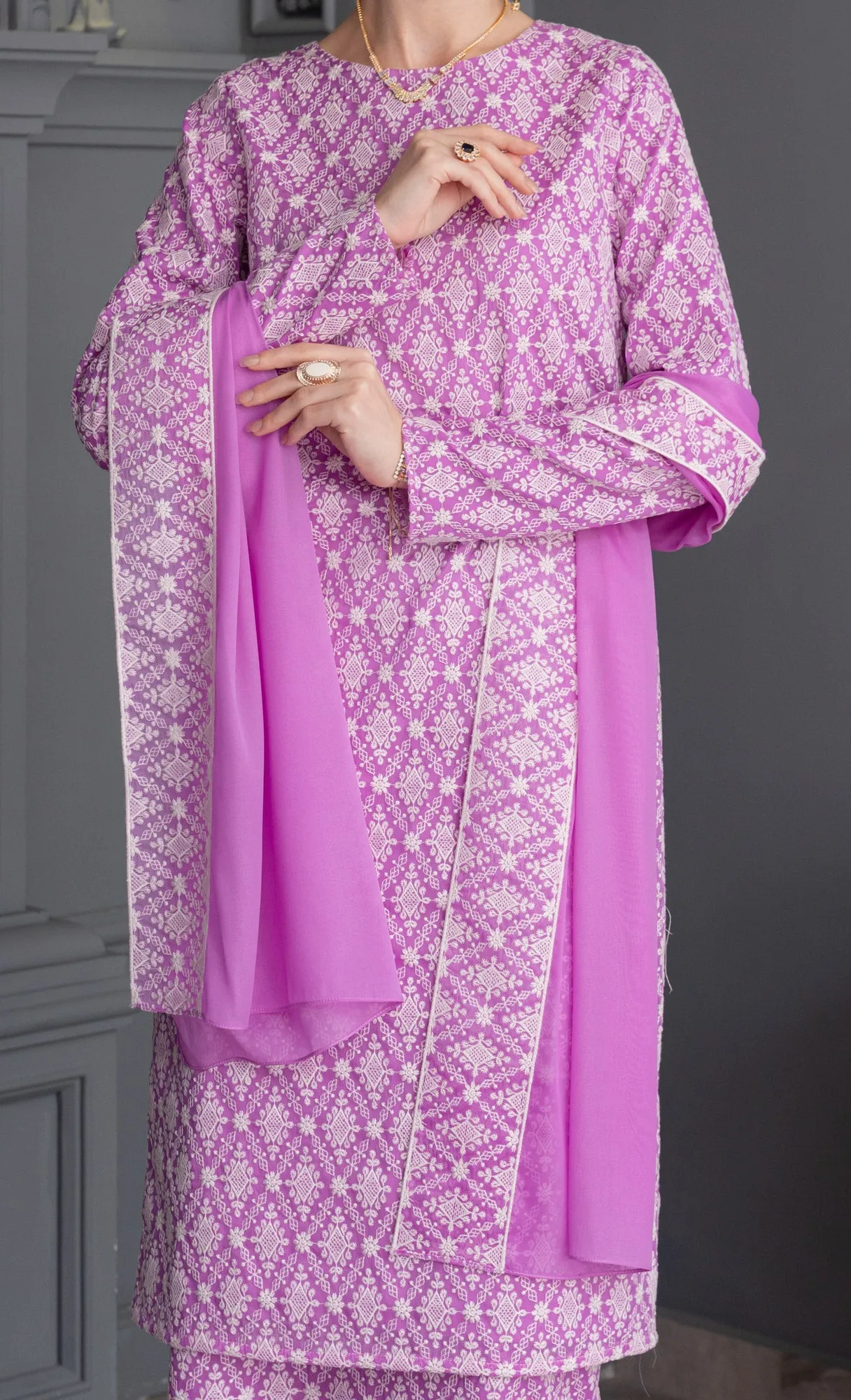 Reverie Kurung in Striking Purple