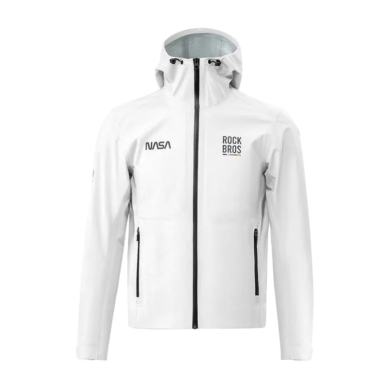 ROCKBROS Waterproof Cycling Rain Jacket with Hood, Lightweight Reflective Road to Sky