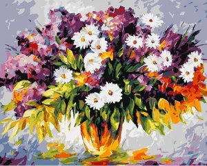 Striking White Daisies - Paint by Numbers Kit