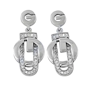 Stunning Antique Cubic Zirconia Gemstone Silver Earrings