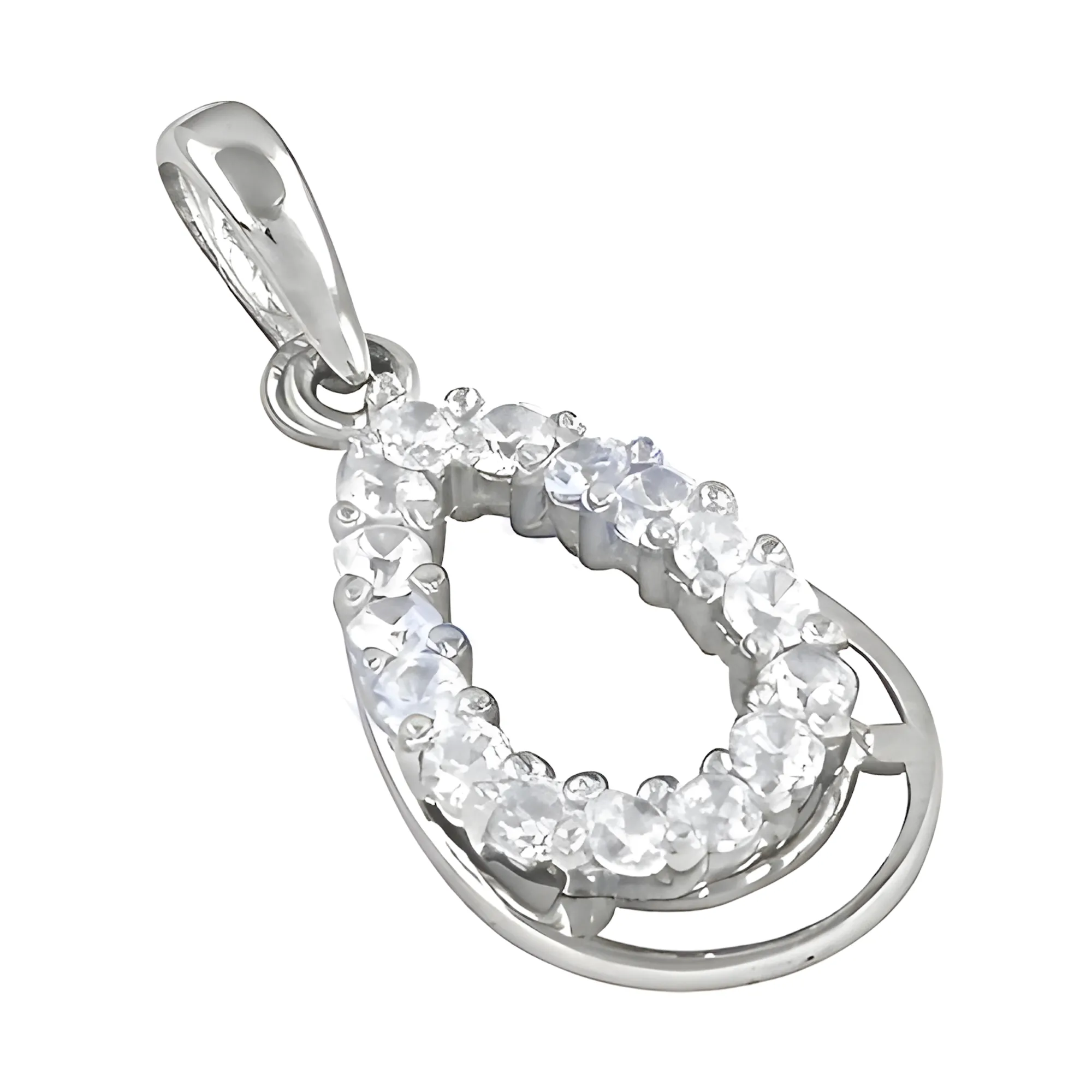 Stunning Cubic Zirconia Gemstone Silver Pendant by Famous Designer