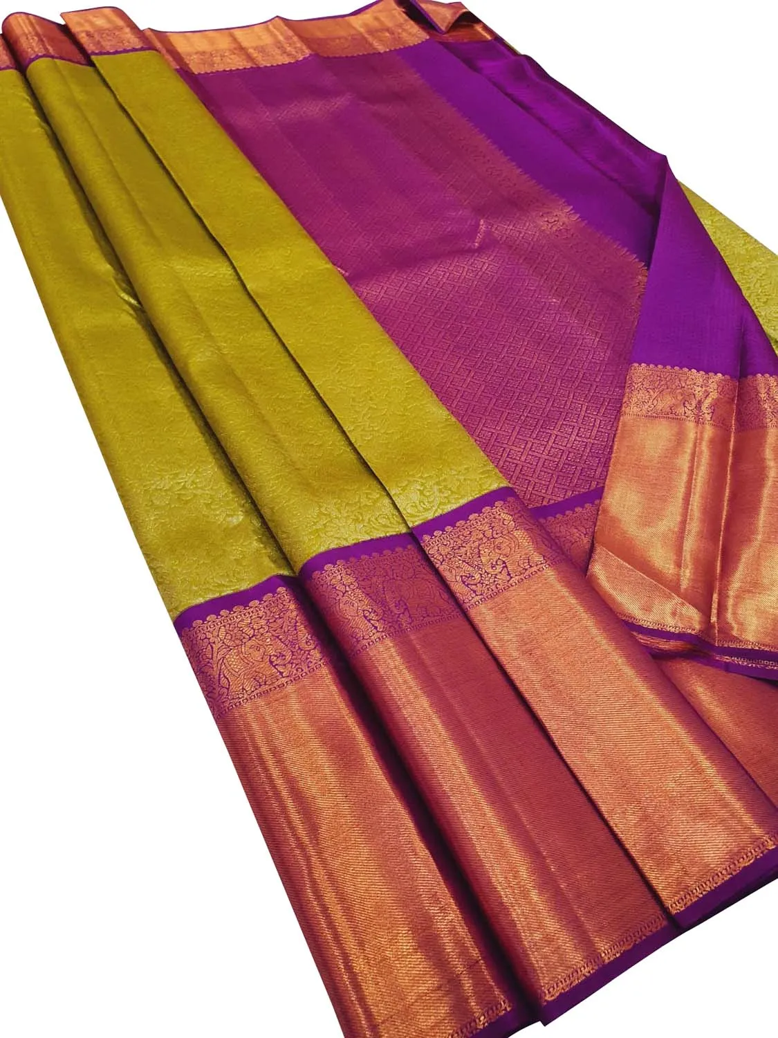 Stunning Green Kanjeevaram Handloom Silk Saree - Pure Elegance