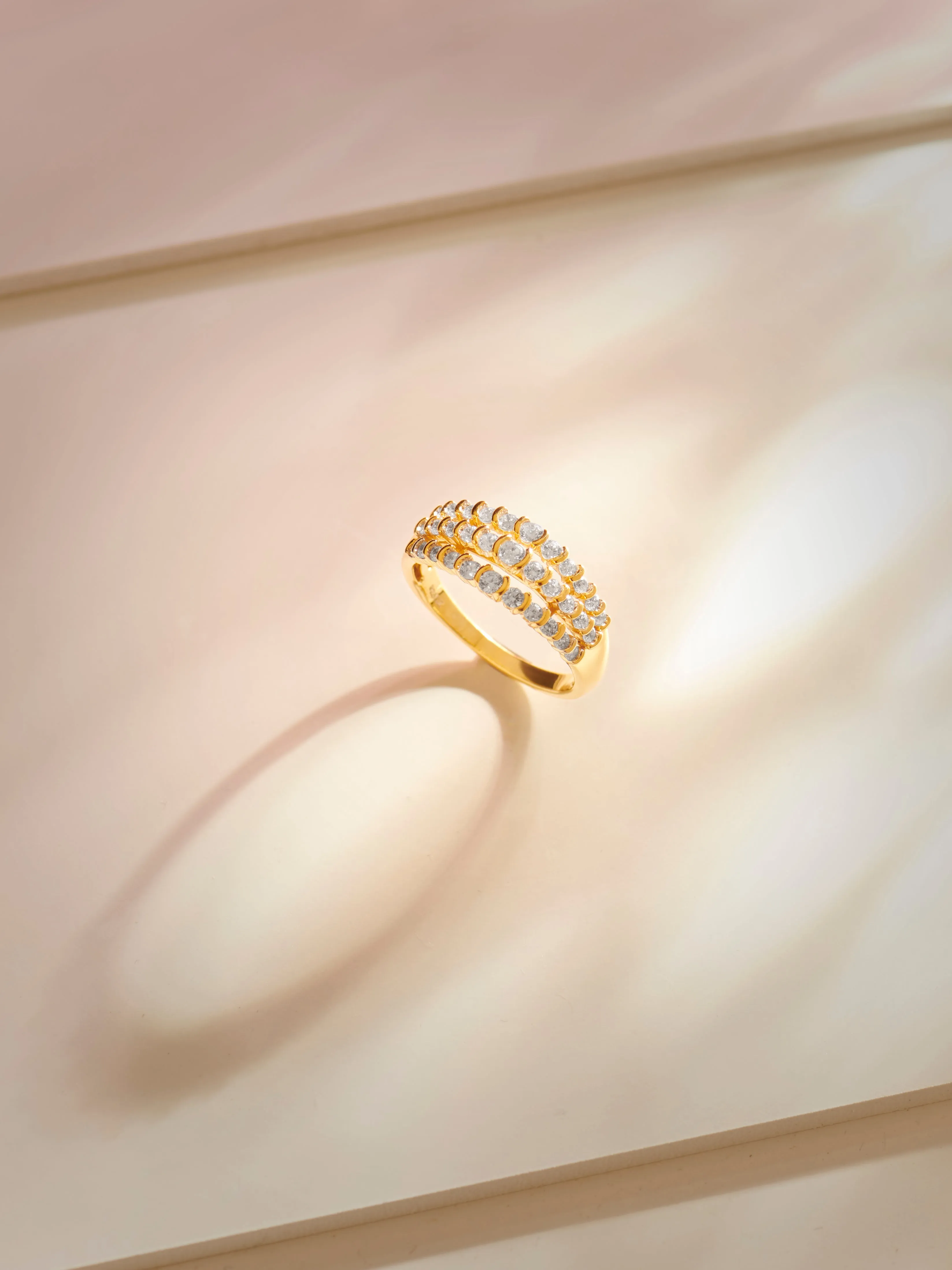 Stunning Three Row Diamond Ring