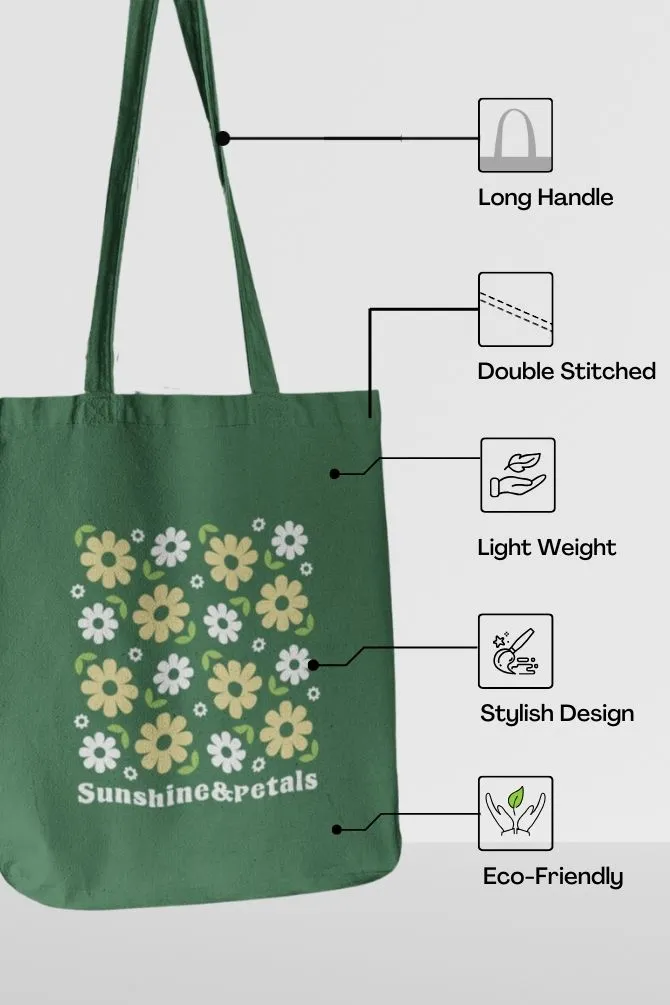Sunshine Petals Zipper Tote Bag