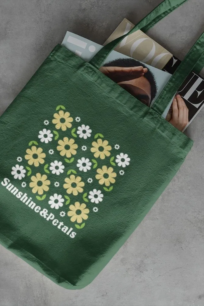 Sunshine Petals Zipper Tote Bag