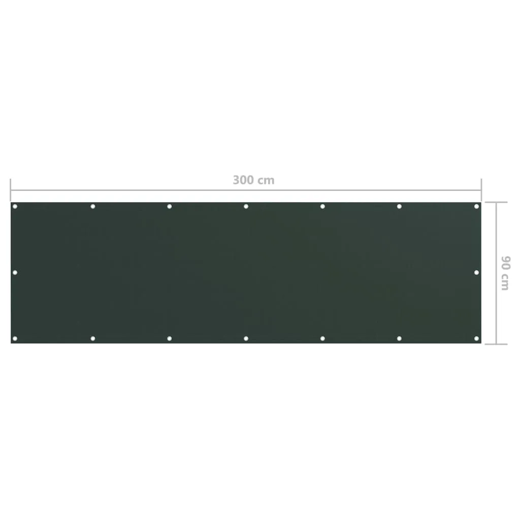 vidaXL Balcony Screen Dark Green 90x300 cm Oxford Fabric